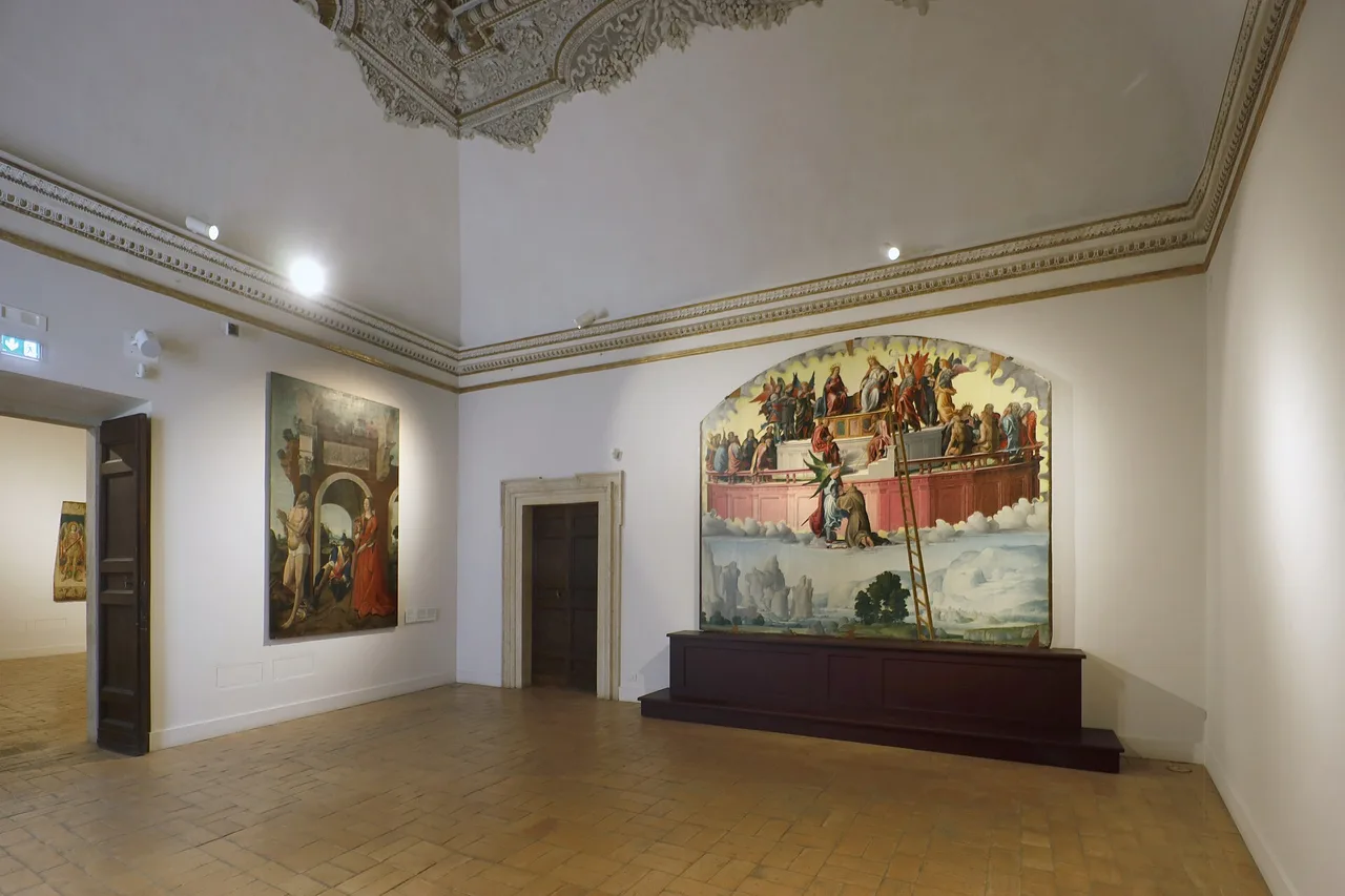 Paintings displayed in a gallery room at Palazzo Barberini in Rome