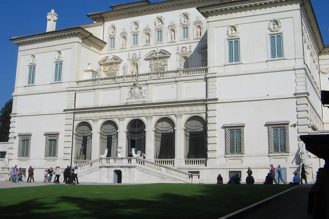 The facade of the Borghese Gallery in Rome